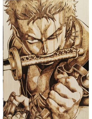 Legno Pirografato - ONEPIECE - ZORO