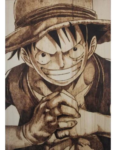 Legno Pirografato - ONEPIECE - Monkey D. Rufy