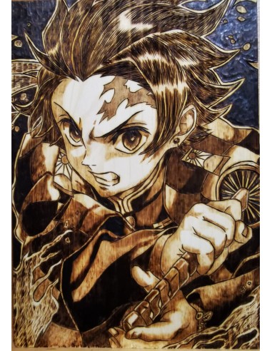 Legno Pirografato - Demon Slayer- Tanjiro